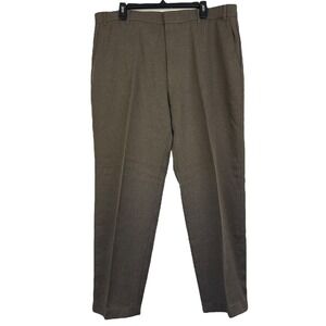 VTG Levis Action Slacks 40x30 Polyester‎ Flat Front Dress Pants Brown Trousers
